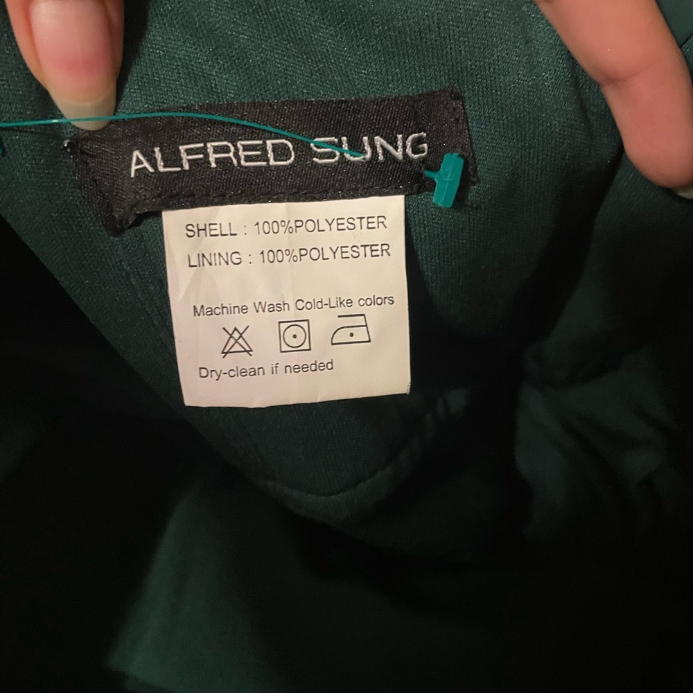 ALFRED SUNG Dark Green Bridesmaids Dress